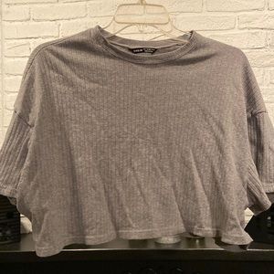 Grey sweater short sleeve crop from SHEIN size L